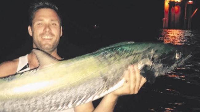 Tom Vennes landed this mighty Spanish mackerel while out fishing late at night at the oil rig