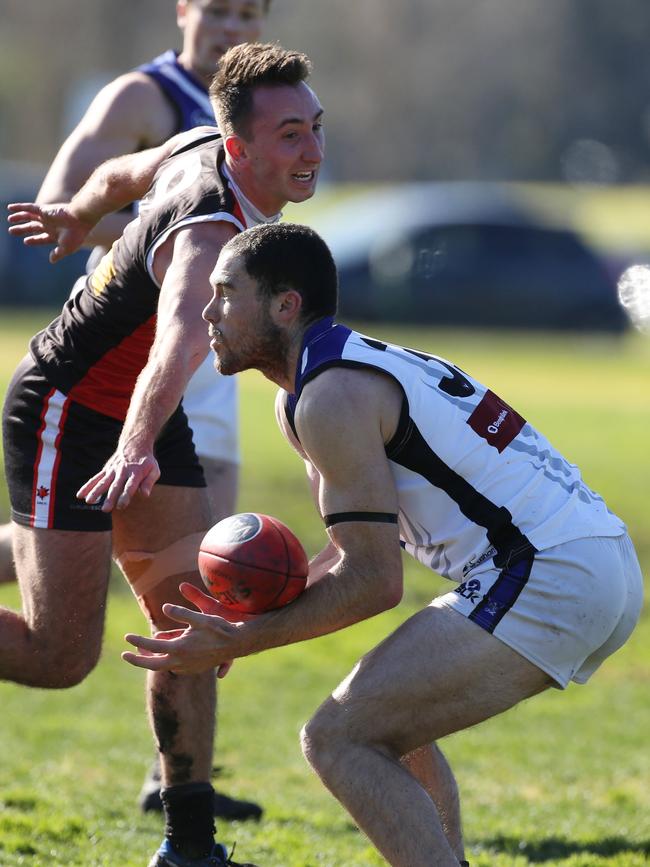 Campbell Moorfield with the ball for Uni Blacks.Picture: Stuart Milligan