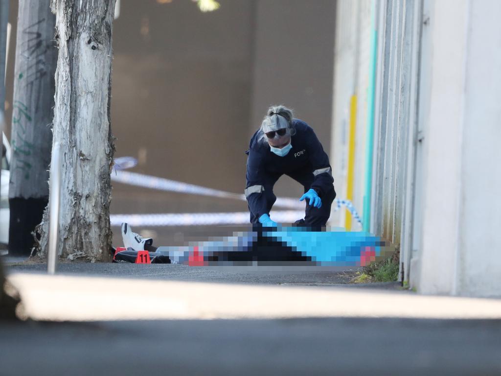 The man was found on the footpath with a gunshot wound. Picture: NewsWire/ David Crosling