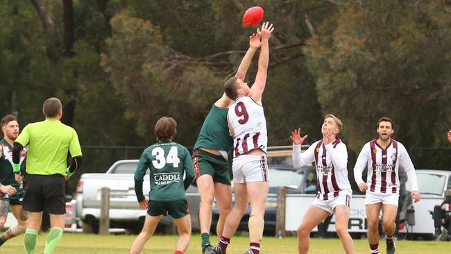 Action from the Hills Football League round six match between Blackwood and Nairne. Picture: Fi Zev Photography