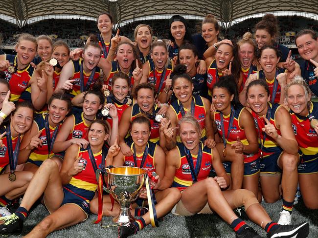 Last season’s AFLW premiers – the Adelaide Crows. Picture: MICHAEL WILLSON/AFL PHOTOS