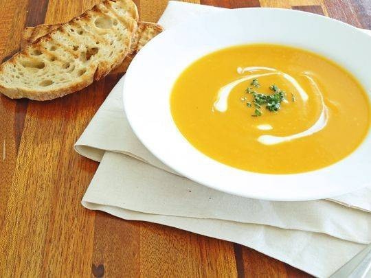 Pumpkin soup will put a smile on your dial.