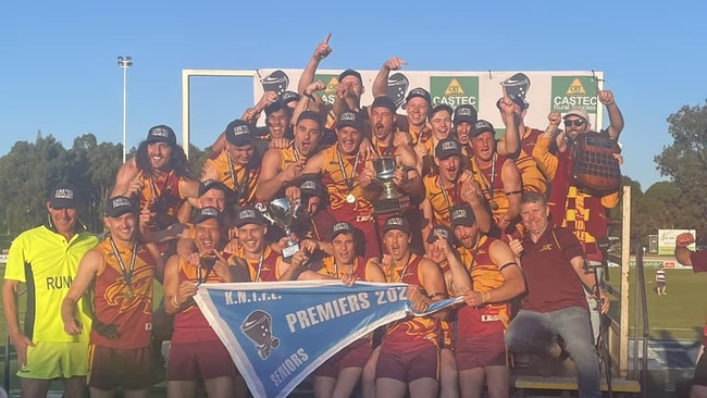 Border Districts celebrates its 2023 premiership. Picture: Facebook