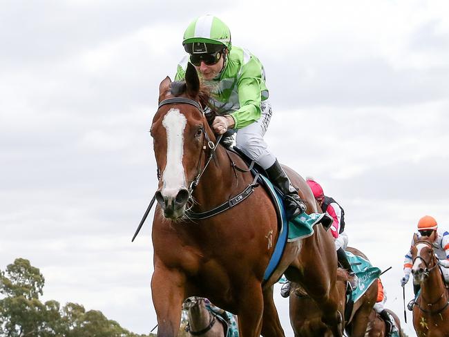 Shesallshenanigans ridden by Linda Meech wins the Apiam Animal Health VOBIS Gold Rush at Bendigo Racecourse on April 01, 2023 in Bendigo, Australia. (Photo by George Sal/Racing Photos via Getty Images)