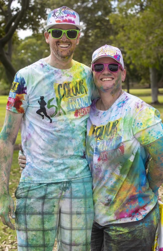 Chris Froyland and Marg Froyland from West Mackay at the Mackay Colour Run 2021. Picture: Michaela Harlow