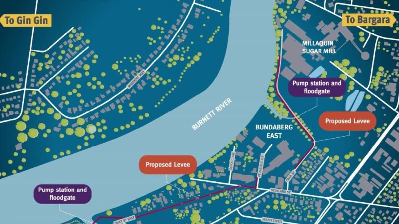 Image of the proposed Bundaberg flood levee.