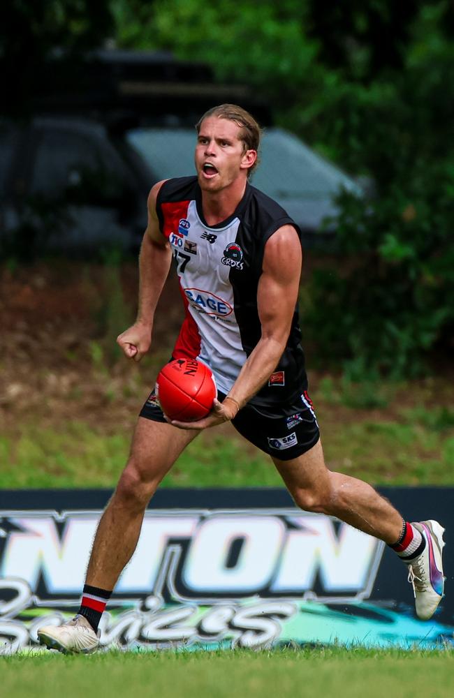 Jed Anderson for Southern Districts in the 2024-25 NTFL season. Picture: Celina Whan / AFLNT Media