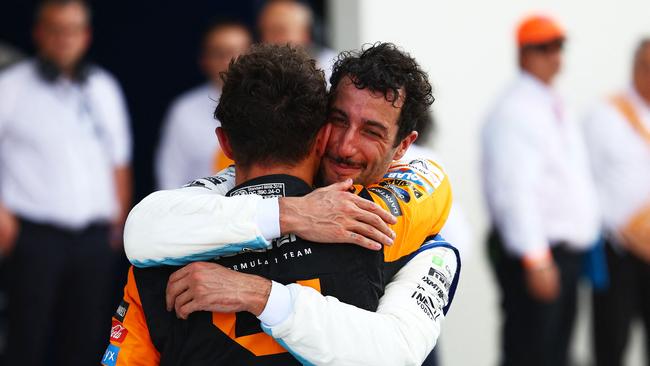 And Ricciardo’s still a bit of a Lando fan. Photo: Mark Thompson/Getty Images/AFP