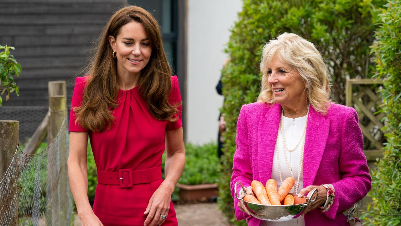 Catherine, Duchess of Cambridge and US First Lady Dr Jill Biden. Picture: Aaron Chown/WPA Pool/Getty Images