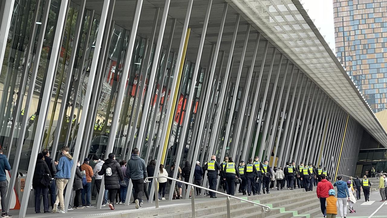 The queue stretched hundreds of metres, snaking around the complex.