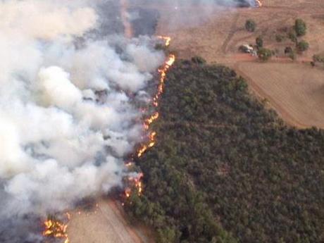There is a bushfire emergency in Gingin. Twitter photo @7NewsPerth
