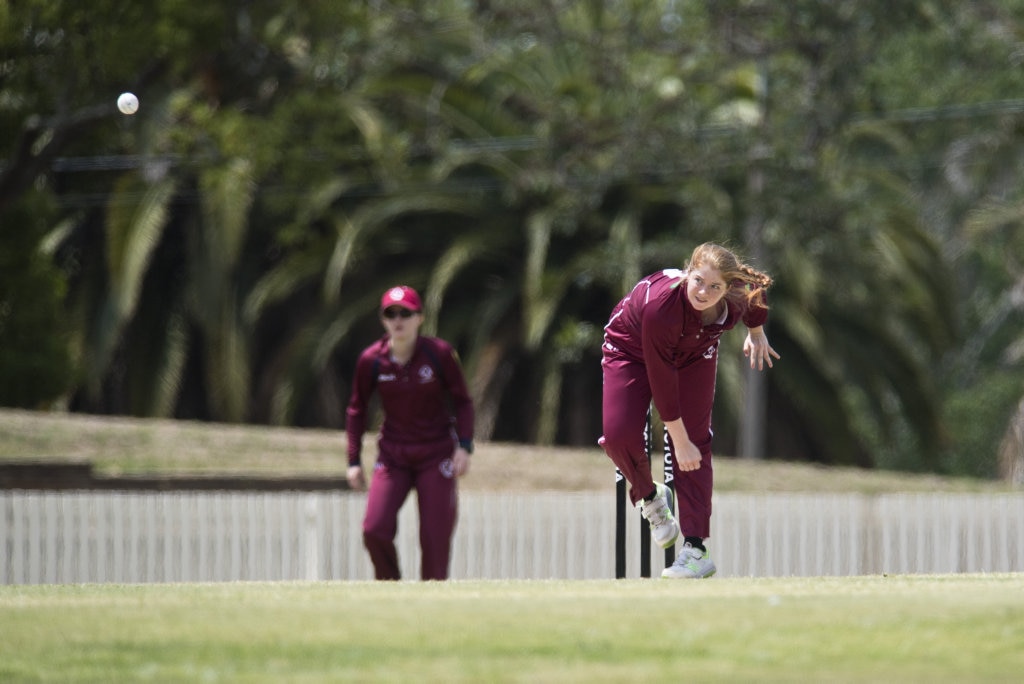 Stacy Rockliff bowls for Queensland against Western Australia in Australian Country Cricket Championships women's division round four at Heritage Oval, Tuesday, January 7, 2020. Picture: Kevin Farmer