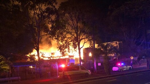 Southport State High School caught alight in the early hours of Friday morning. Picture: Katt Wilson