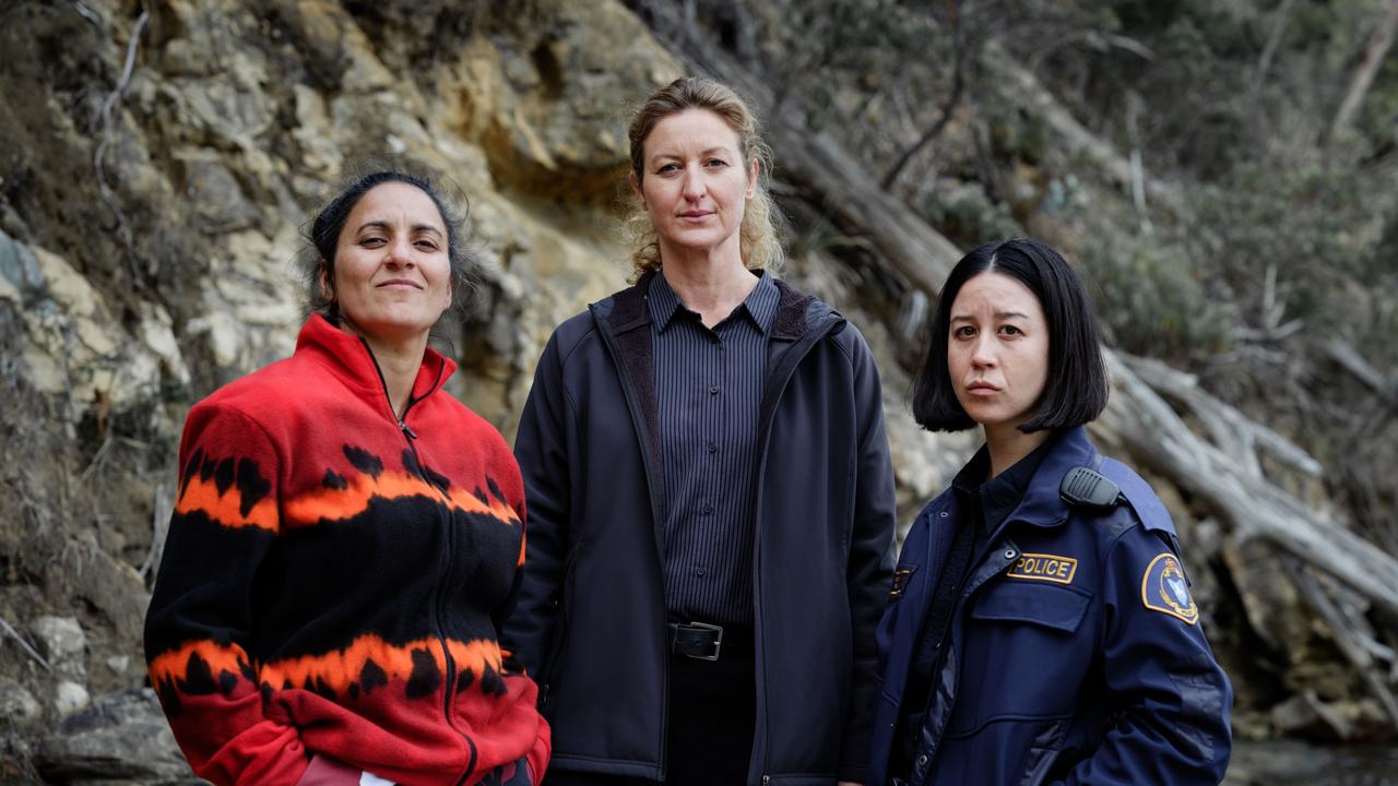 Deadloch featured Madeleine Sami as Eddie Redcliffe, Kate Box as Dulcie Collins and Nina Oyama as Abby Matsuda, with all women set to reprise their roles in season two. Picture: Supplied