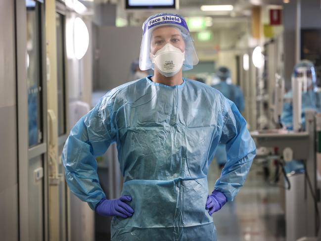 Royal Melbourne Hospital Covid nurse unit manager Grace Carroll. Picture: David Caird