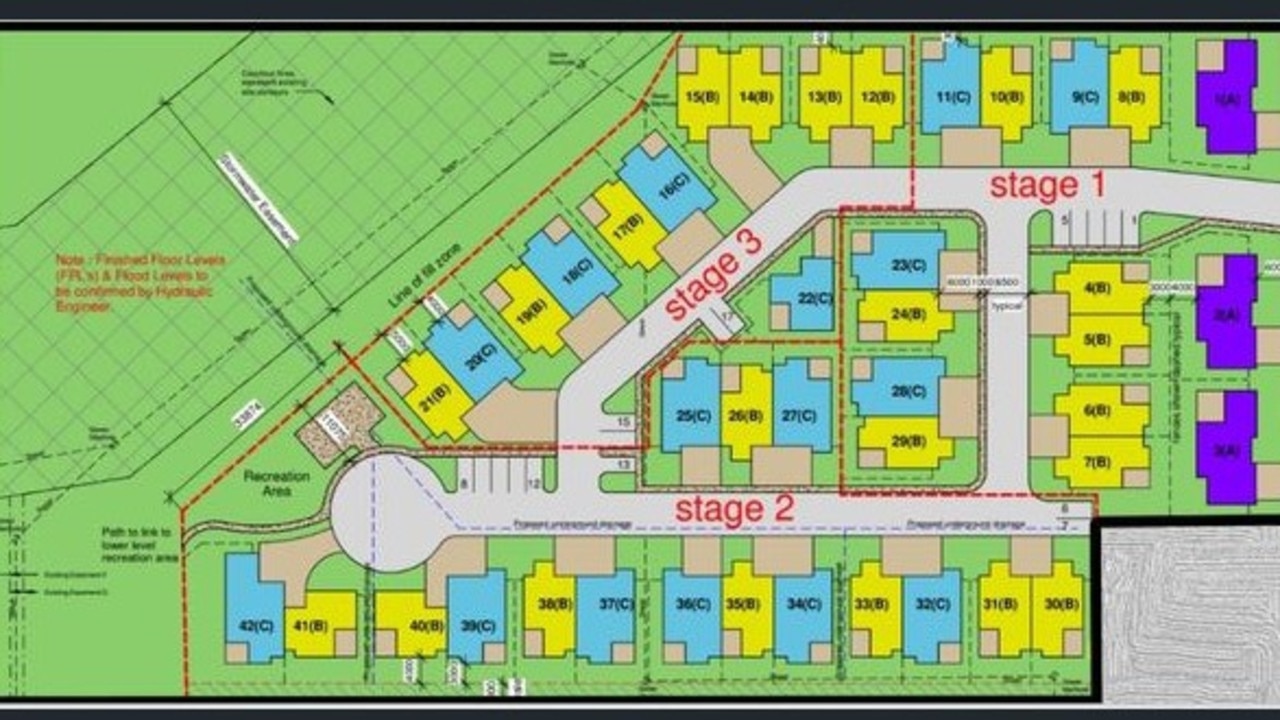 The Raceview development site has council approval for three houses and 39 townhouses. Its approval expires July 28, 2027.