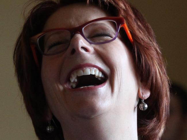 Julia Gillard pictured meeting and greeting at Manning Bar at Sydney University before she speaks at a forum about education with Verity Firth, the Labor candidate for Balmain. Pictuer: Richard Dobson