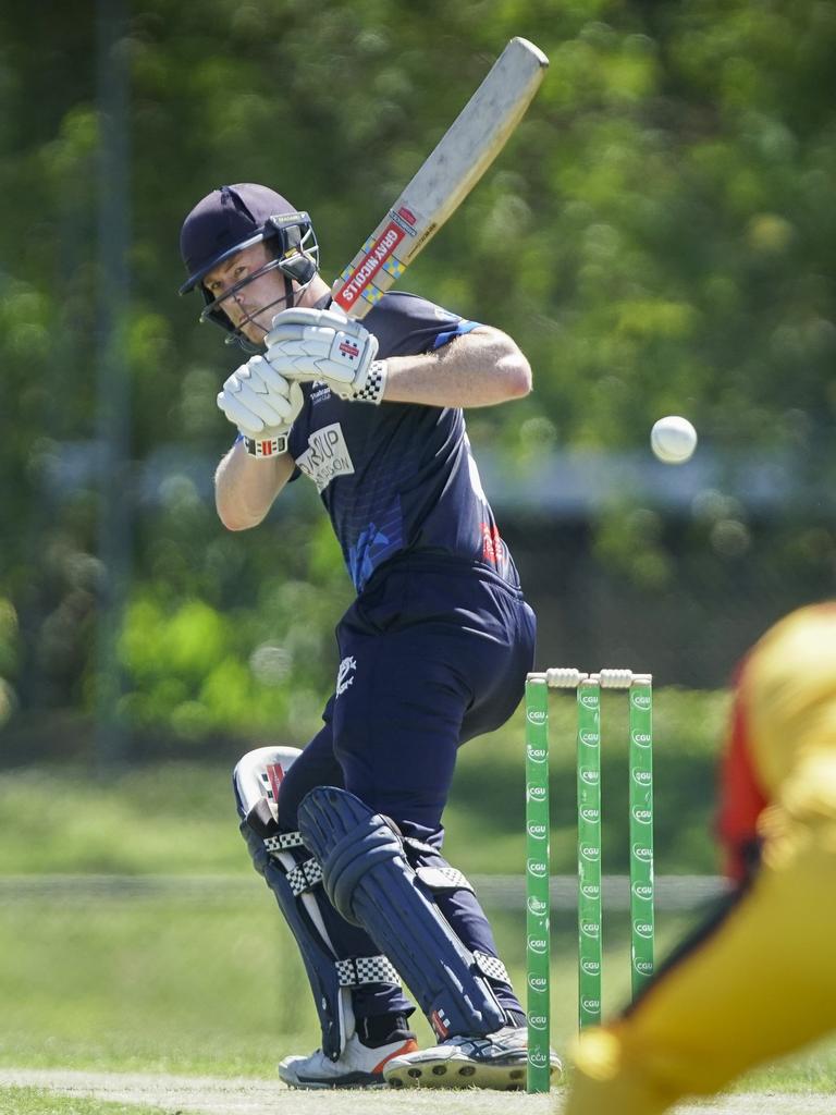 Premier - Prahran’s Jake Hancock watches the ball through to the keeper. Picture: Valeriu Campan