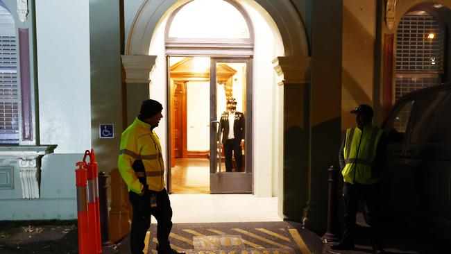 Randwick City Council July meeting where security was in place after comments made in relation to the Israel-Hamas war. Picture: Jonathan Ng