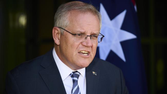 Scott Morrison in Canberra on Thursday. Picture: Getty Images