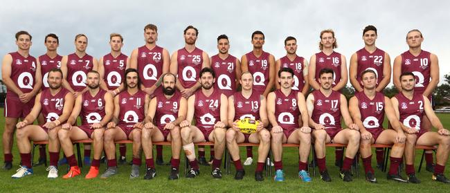 2019 QAFL representative team including no.18 Jack Yelland who hurt his hamstring. Picture credit: AFLQ Media.