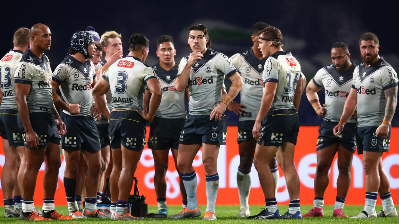 The Storm’s poor form continued against the Rabbitohs. Picture: Jason McCawley/Getty Images