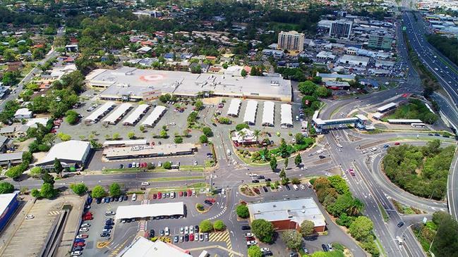 Springwood Mall Shopping Centre which took down it shade sails last month as work started for the carparking area.