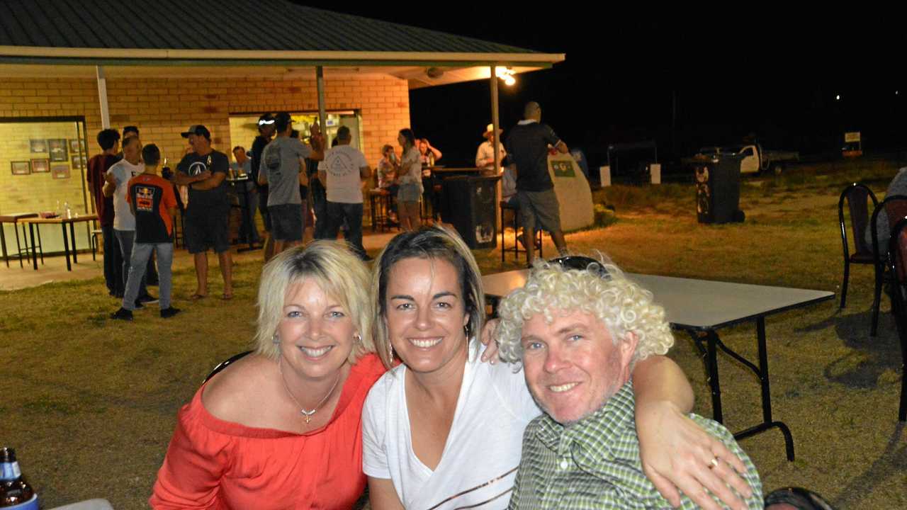 THANK YOU: Jolene McLellan, Jen Wren and Nick Nelson at the Ballandean Football Club fundraiser evening and fireys thank you on Saturday night. Picture: Julie-Ann Spiller