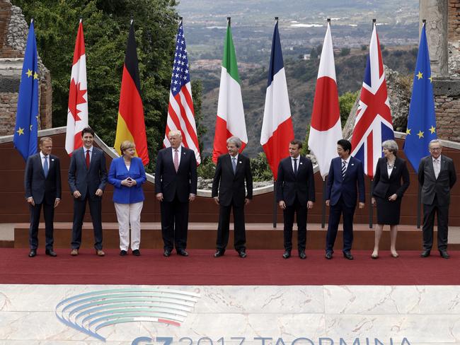 Donald Trump with world leaders during his controversial European visit. Picture: Picture: AP/Andrew Medichini