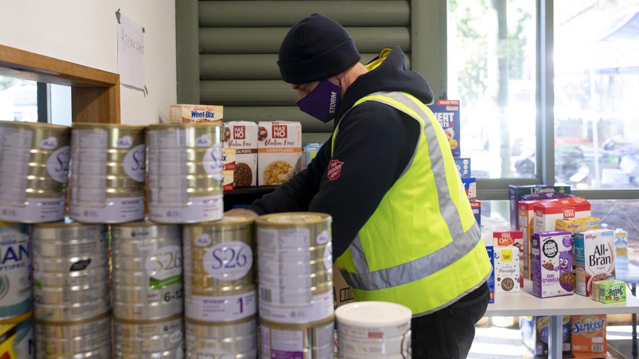 Essential supplies are prepared for delivery to victims of the devastating storm that struck Kalorama in the Dandenong Ranges. Picture: Arsineh Houspian