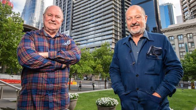 3AW’s Ross Stevenson and Russel Howcroft rule the airwaves overall but their numbers took a tumble. Picture: Jason Edwards