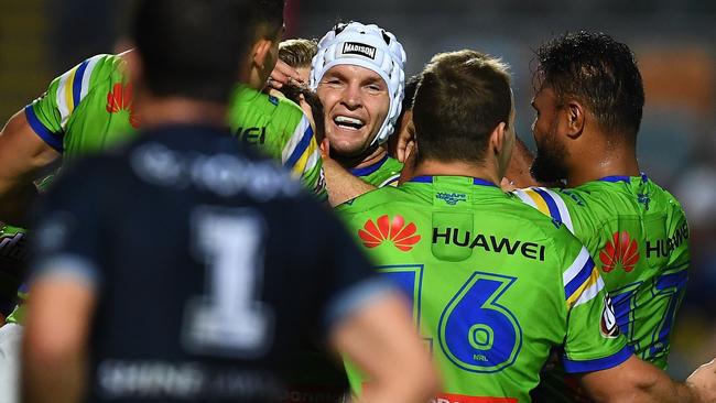 The Raiders produced an extraordinary defensive effort to defeat the Cowboys 18-8 in Townsville. Photo: Ian Hitchcock
