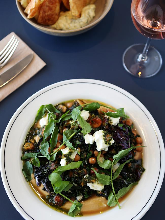 Get braised chickpeas with kale, macadamia pesto and person feta at the Union House in Swan St, Richmond. Picture: Rebecca Michael                        <a class="capi-image" capiId="7ce3a7288719eeca72ad3300fda69bde"></a>