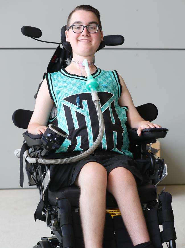 Samuel Thorne, 13, at the Queensland Children’s Hospital . Picture: Annette Dew