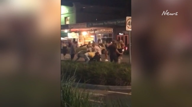 Brawl involving police in St Kilda