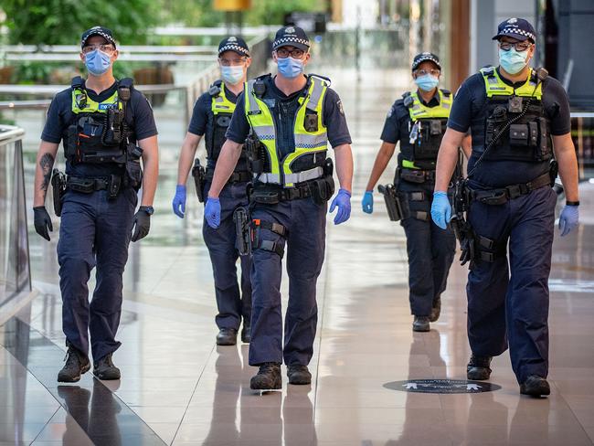 Police on patrol in Melbourne. Picture: Getty Images