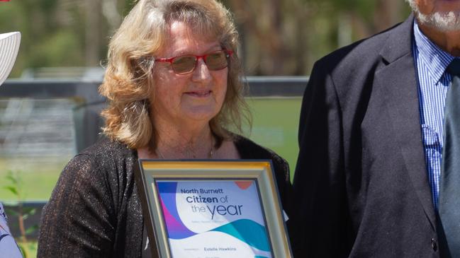 Estelle Hawkins accepted her Citizen of the Year Award.