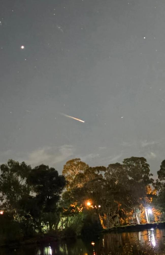 Facebook user Anthony Davis captured images of a fireball streaking across the sky over Bendigo on Saturday night. Picture: Facebook