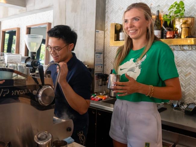 Katie Boulter at her favourite coffee shop in South Yarra