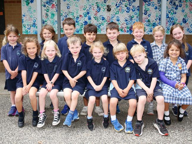 Barwon Heads PS Preps. Prep BBack row: Ida Cihlds, Harry Kerr, Leo Ackland, Theo Bowly, Liam Blake, Harrison Desbrowe-Annear, Milla Ryan and Leni Kibbis. Front row: Goldie Osewald, Alice Pigott, Freddie Elder, Frankie Harris, Freddie Hand, Gus Allender and Lily Bedogni. Picture: Alan Barber