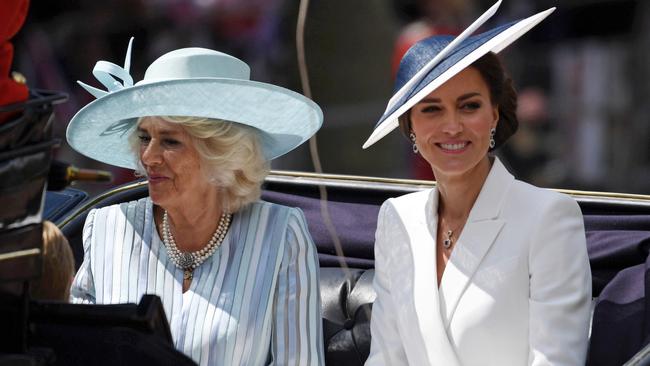 Kate Middleton, Duchess of Cambridge stuns in a white Alexander McQueen number. Picture: Getty Images