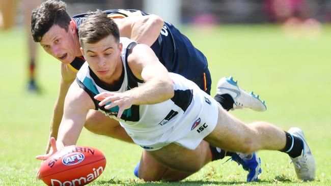 Jack Elsworthy in action for Port Adelaide. Picture: David Mariuz