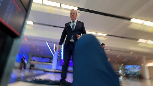 Nine chairman Peter Costello at Canberra airport, in another recent Channel Nine scandal. Picture: Liam Mendes