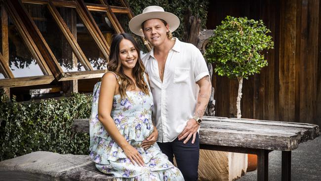 Conrad Sewell and his “amazing” wife Jasmine Sewell, when they made their pregnancy announcement. Picture: Nigel Hallett