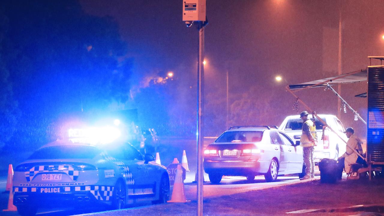 1AM 08/08/2020 – Queensland border checkpoint. Photo: Scott Powick Newscorp