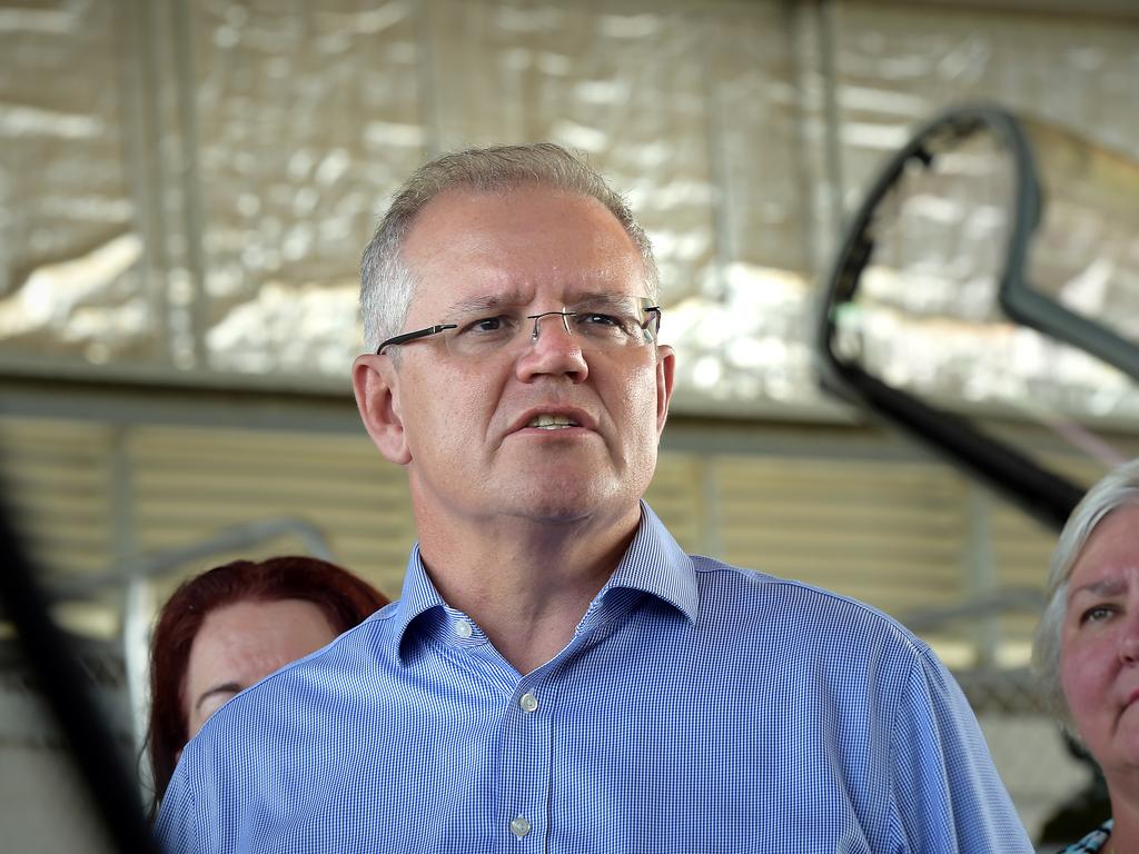 Prime Minister Scott Morrison during a visit to RAAF base Tindal in Katherine, Northern Territory, in February. Picture: Patrina Malone