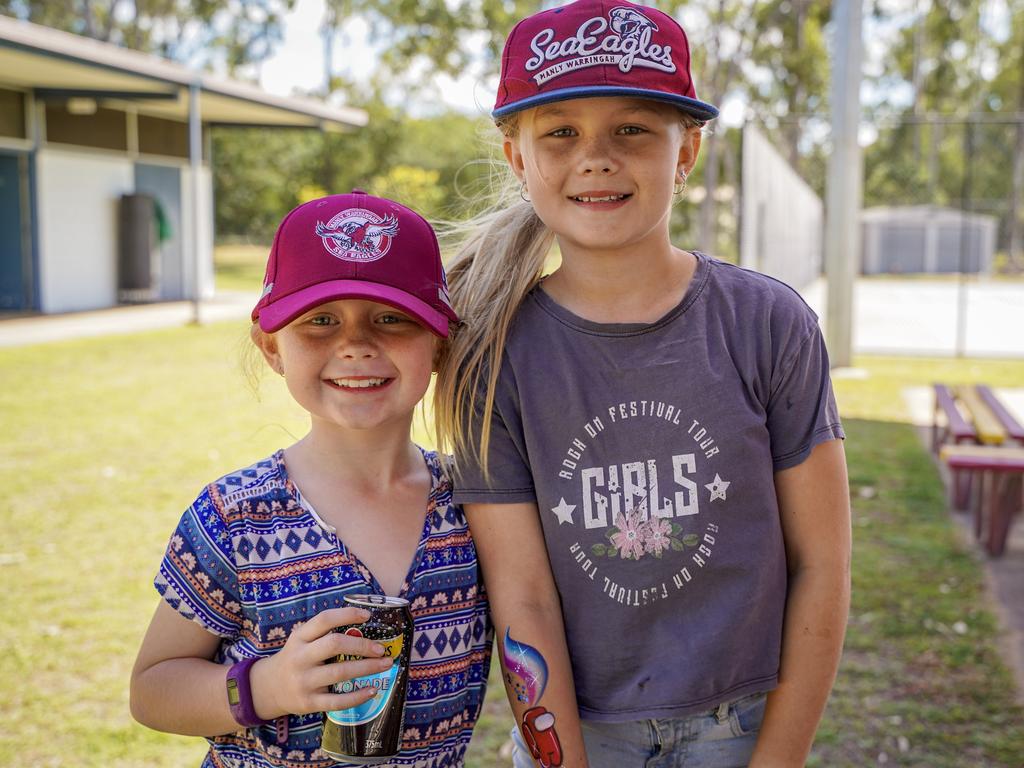 Moranbah East State School students Stevie Reichelt, 7, and Gabbi Reichelt, 10, at the 40th birthday celebrations of Coppabella State School. Picture: Heidi Petith