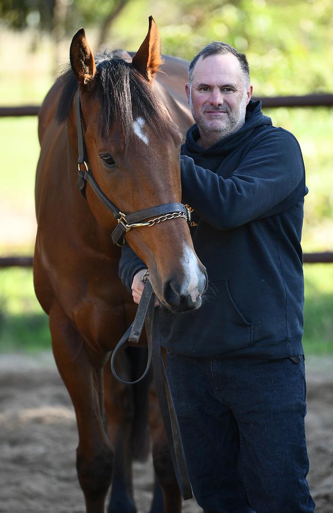 David Jolly with his Goodwood runner Behemoth. Picture Mark Brake