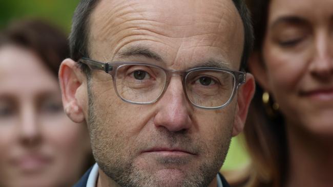 Greens leader Adam Bandt holds a press conference to concede he has lost his seat of Melbourne. Picture: NewsWire/ David Crosling.