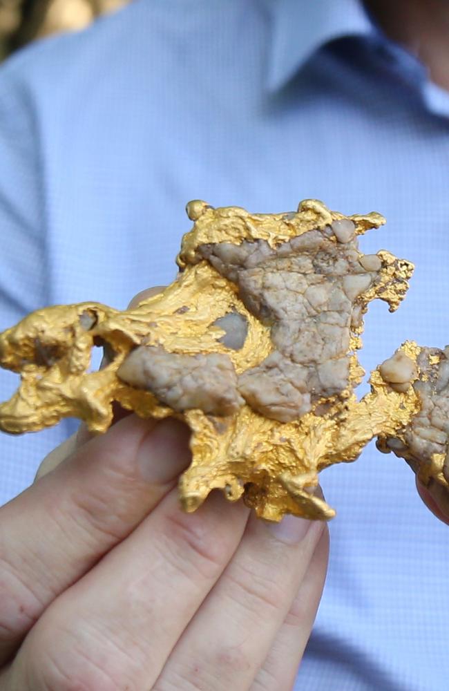 A gold nugget is estimated to be worth about $46,000. Picture: Peter Carruthers